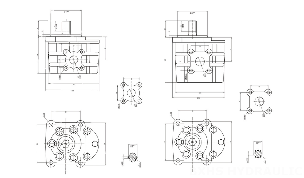 NSH-10 10 ซีซี/รอบ ปั๊มเฟืองไฮดรอลิก drawing image