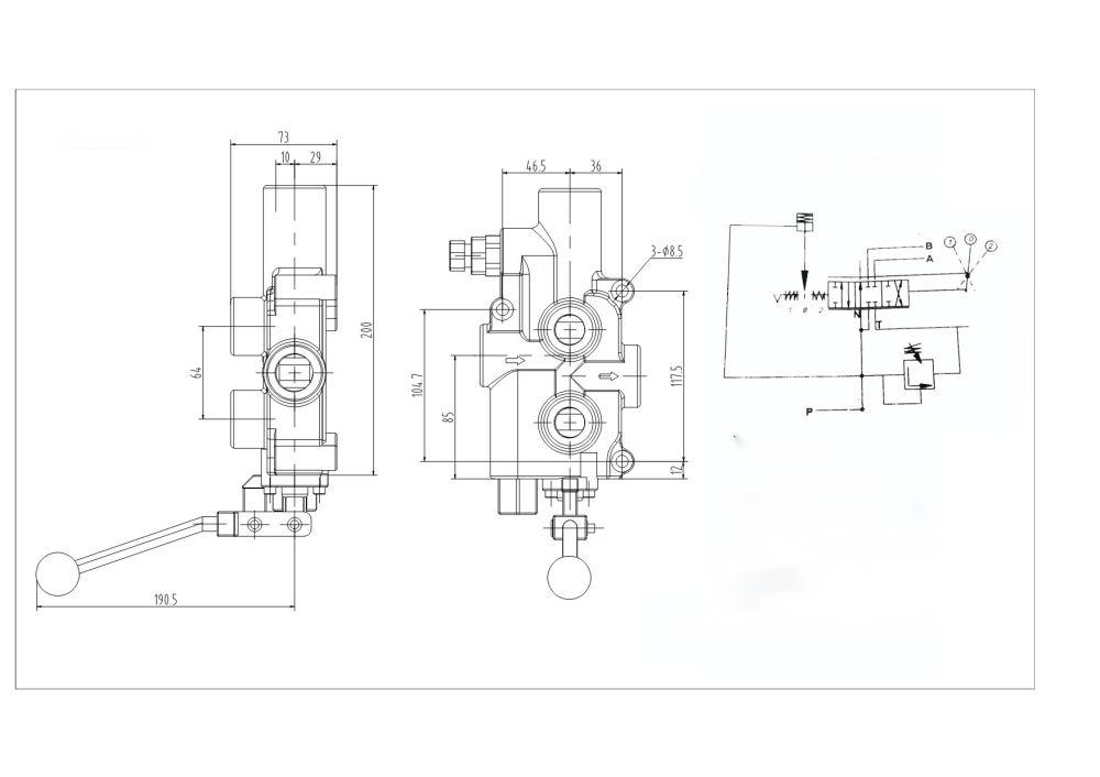 P81 ด้วยตนเอง 1 สปูล วาล์วแยกท่อนซุง drawing image