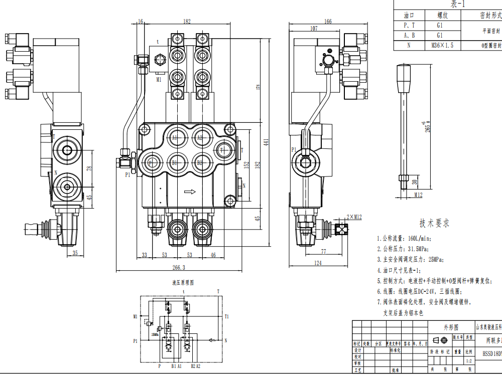 SD18 ไฟฟ้า 2 สปูล วาล์วควบคุมทิศทางแบบโมโนบล็อก drawing image