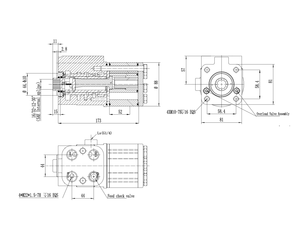 TLF-E800 800 มล./รอบ 60 ลิตร/นาที ชุดพวงมาลัย drawing image