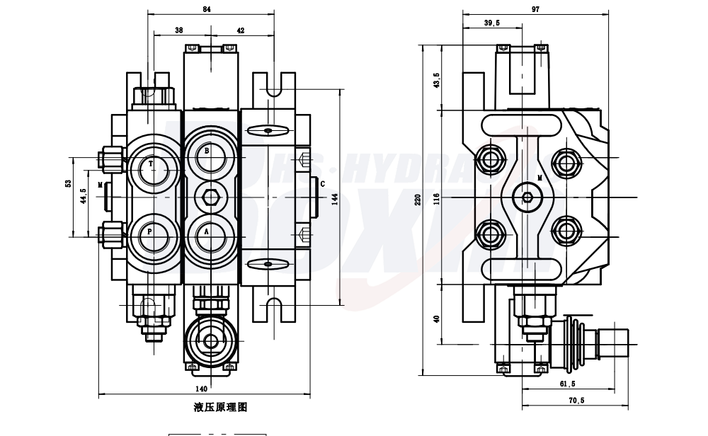 DCV60-JZTAW-J ด้วยตนเอง 1 สปูล วาล์วทิศทางส่วน drawing image