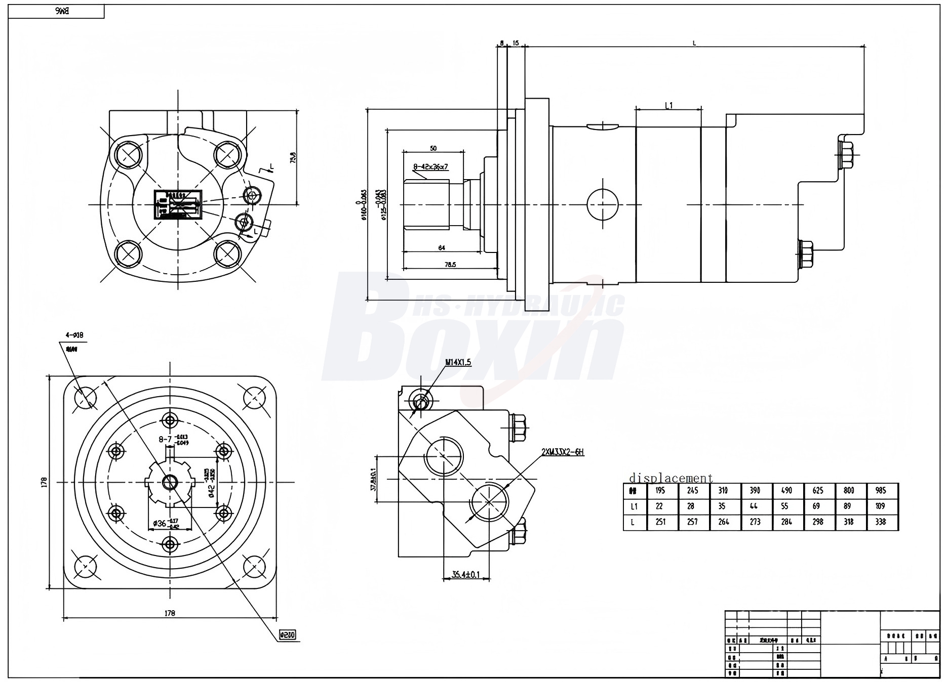 มอเตอร์ไฮดรอลิก Cycloid รุ่น BM6-2 245 ซีซี/รอบ 150 ลิตร/นาที มอเตอร์ไฮดรอลิก drawing image