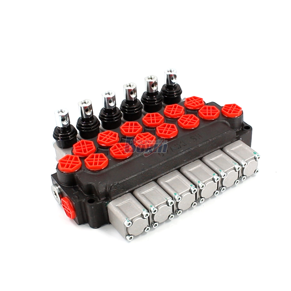 DCV40 ด้วยตนเอง 6 สปูล วาล์วควบคุมทิศทางแบบโมโนบล็อก image