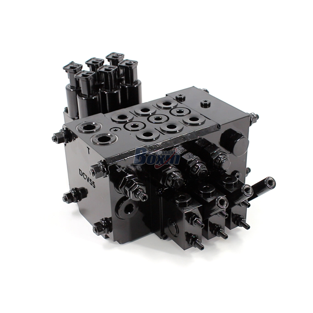 DCV55 ไฟฟ้าไฮดรอลิก 3 สปูล วาล์วทิศทางส่วน image