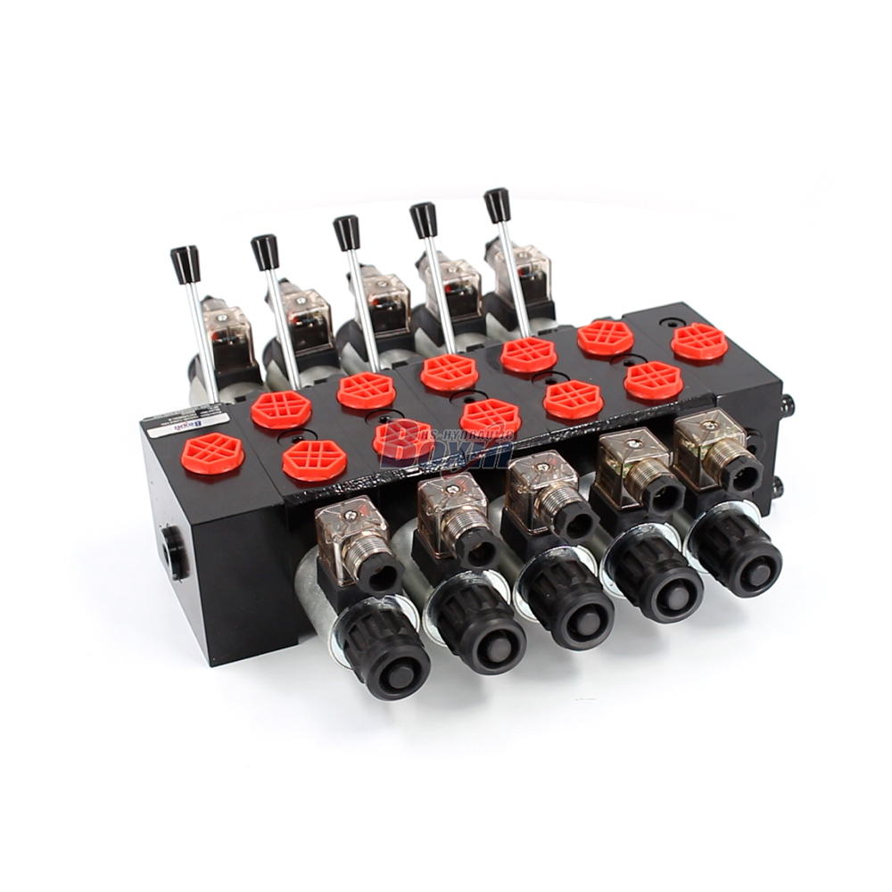 DCV58 โซลินอยด์และแมนนวล 5 สปูล วาล์วทิศทางส่วน image