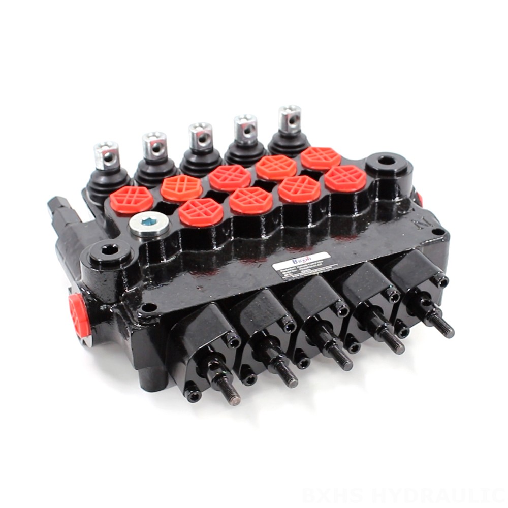 P80AZ ไฮดรอลิกและแบบแมนนวล 5 สปูล วาล์วควบคุมขาตั้ง Outrigger image