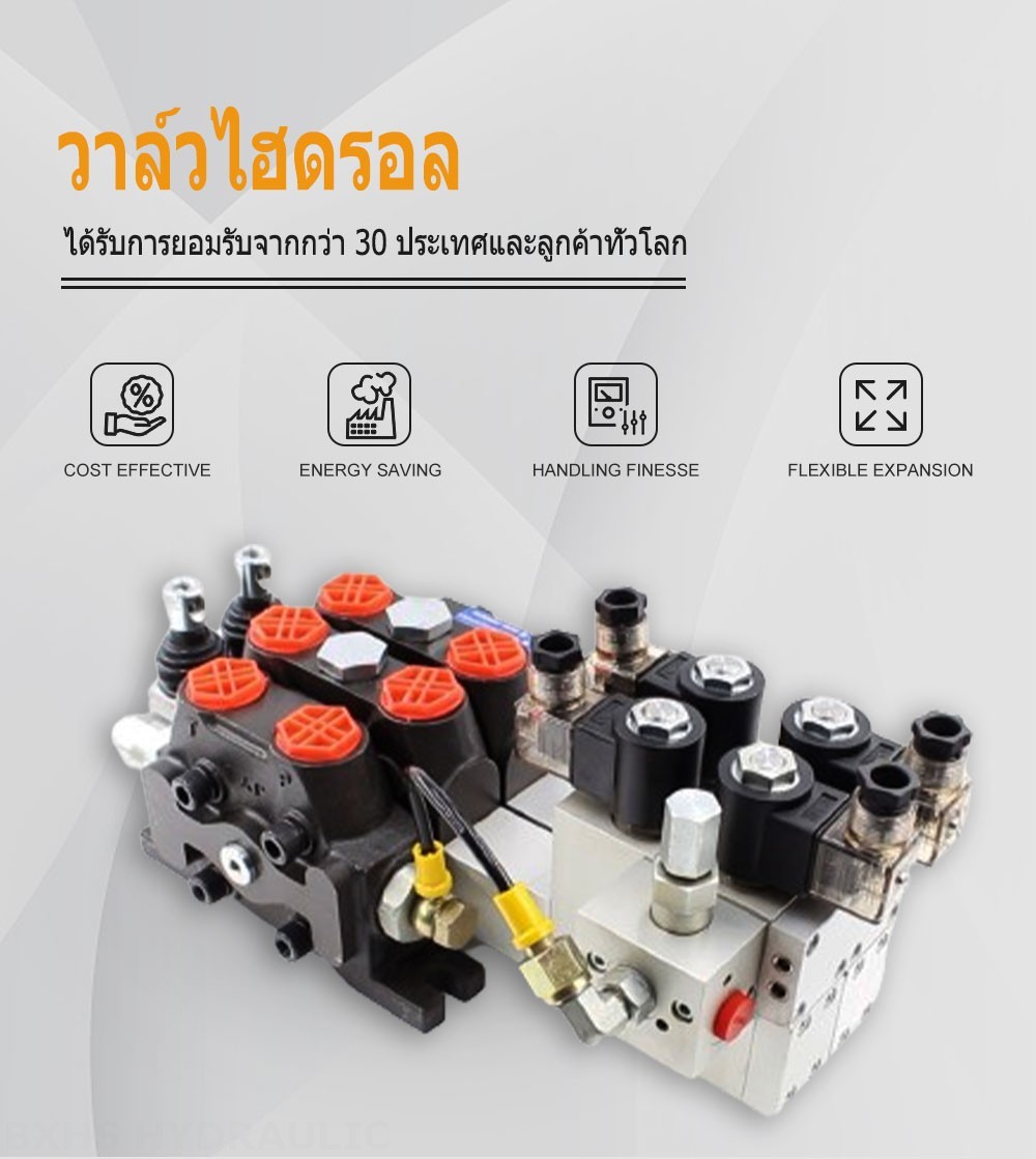 DCV100 ไฟฟ้าไฮดรอลิก 2 สปูล วาล์วทิศทางส่วน