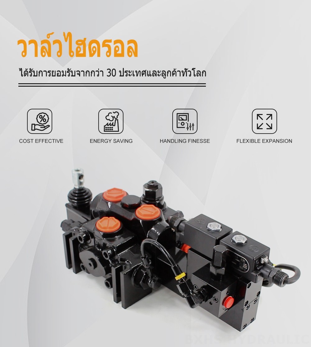 DCV200-FB ไฟฟ้าไฮดรอลิก 1 สปูล วาล์วทิศทางส่วน
