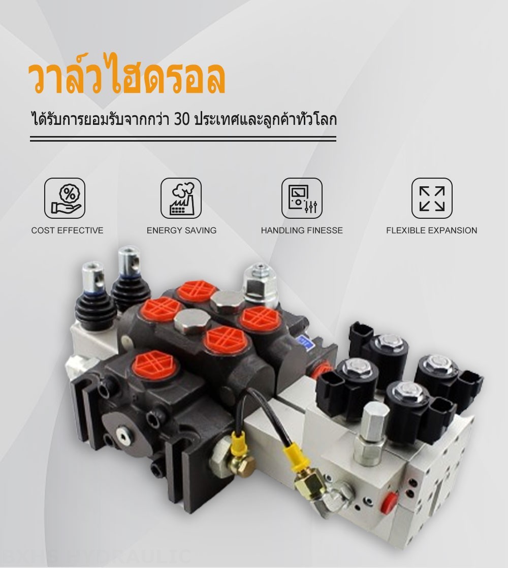 DCV200 ไฟฟ้าไฮดรอลิก 2 สปูล วาล์วทิศทางส่วน