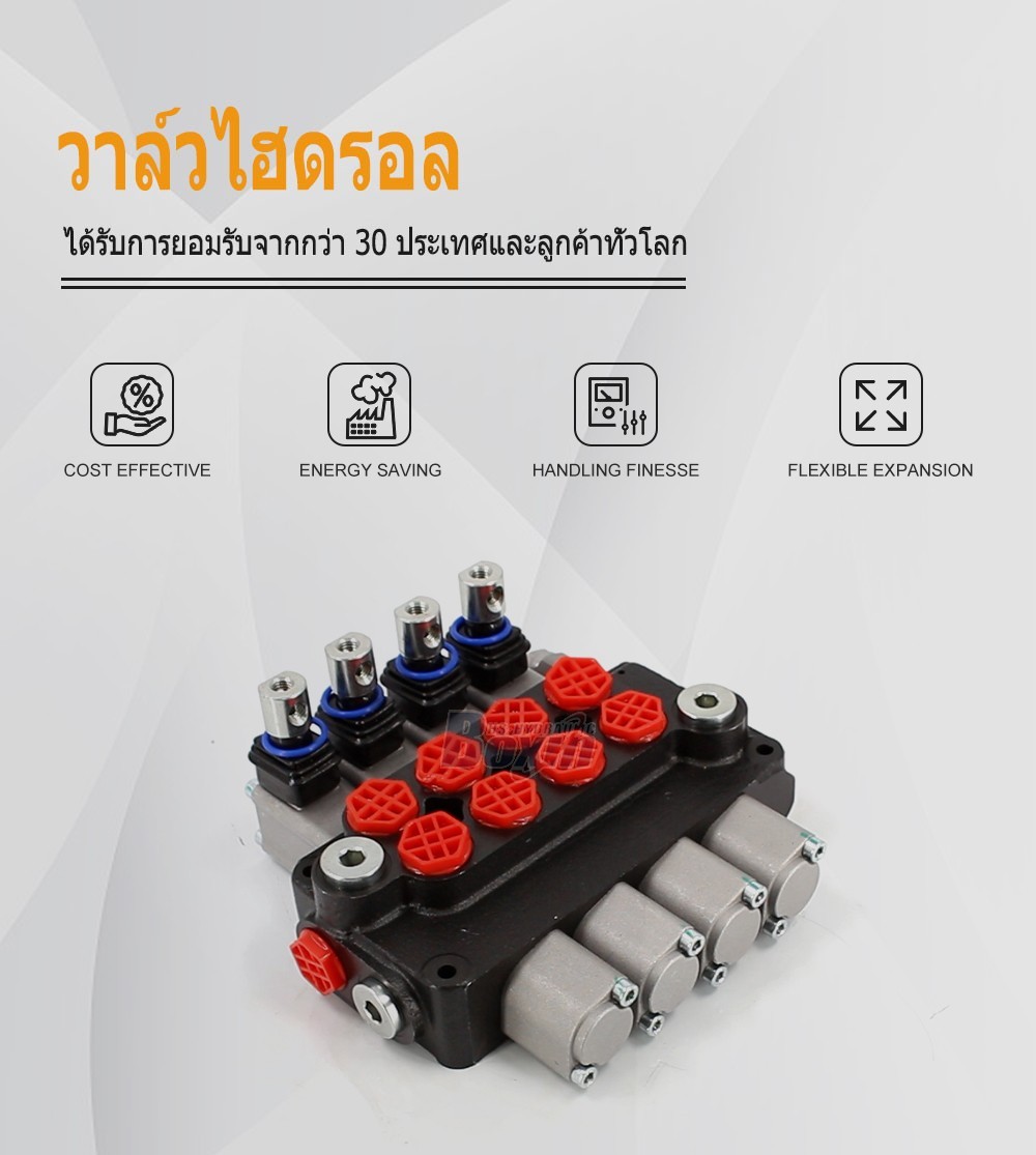 DCV20 ด้วยตนเอง 4 สปูล วาล์วควบคุมทิศทางแบบโมโนบล็อก