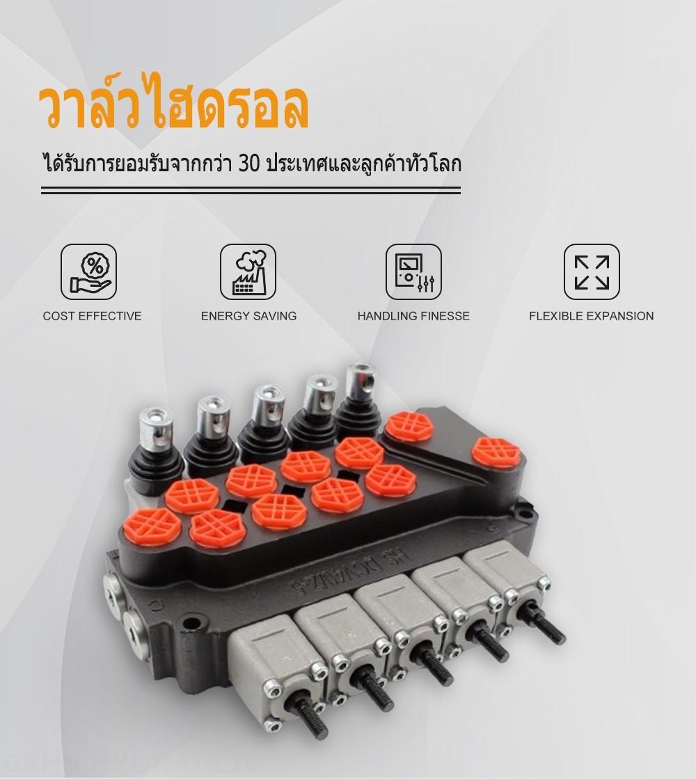 DCV40Z ด้วยตนเอง 5 สปูล วาล์วทิศทางโมโนบล็อก