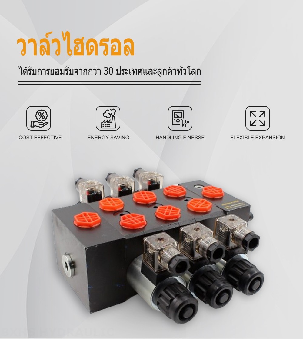 DCV58 โซลินอยด์ 3 สปูล วาล์วทิศทางส่วน