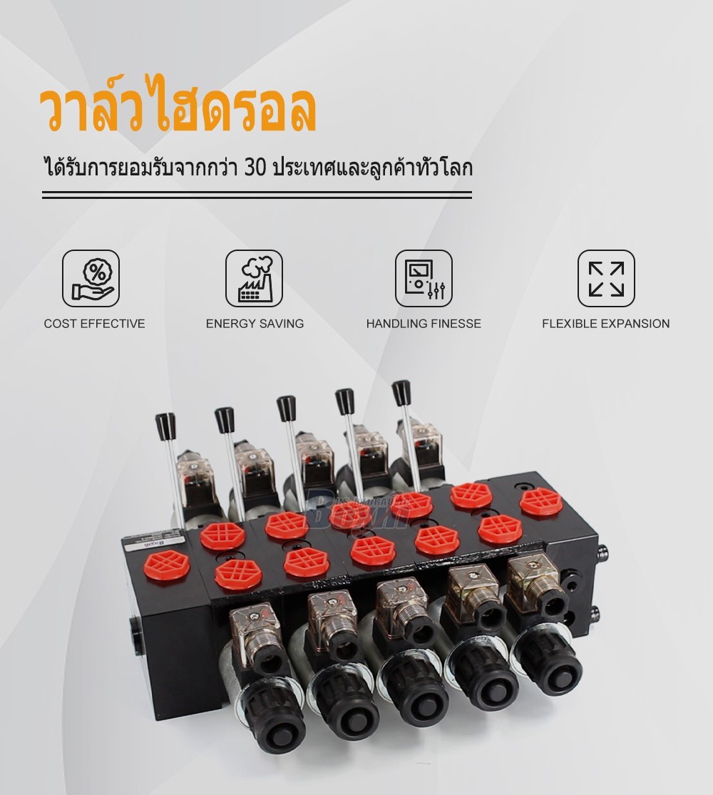 DCV58 โซลินอยด์และแมนนวล 5 สปูล วาล์วทิศทางส่วน