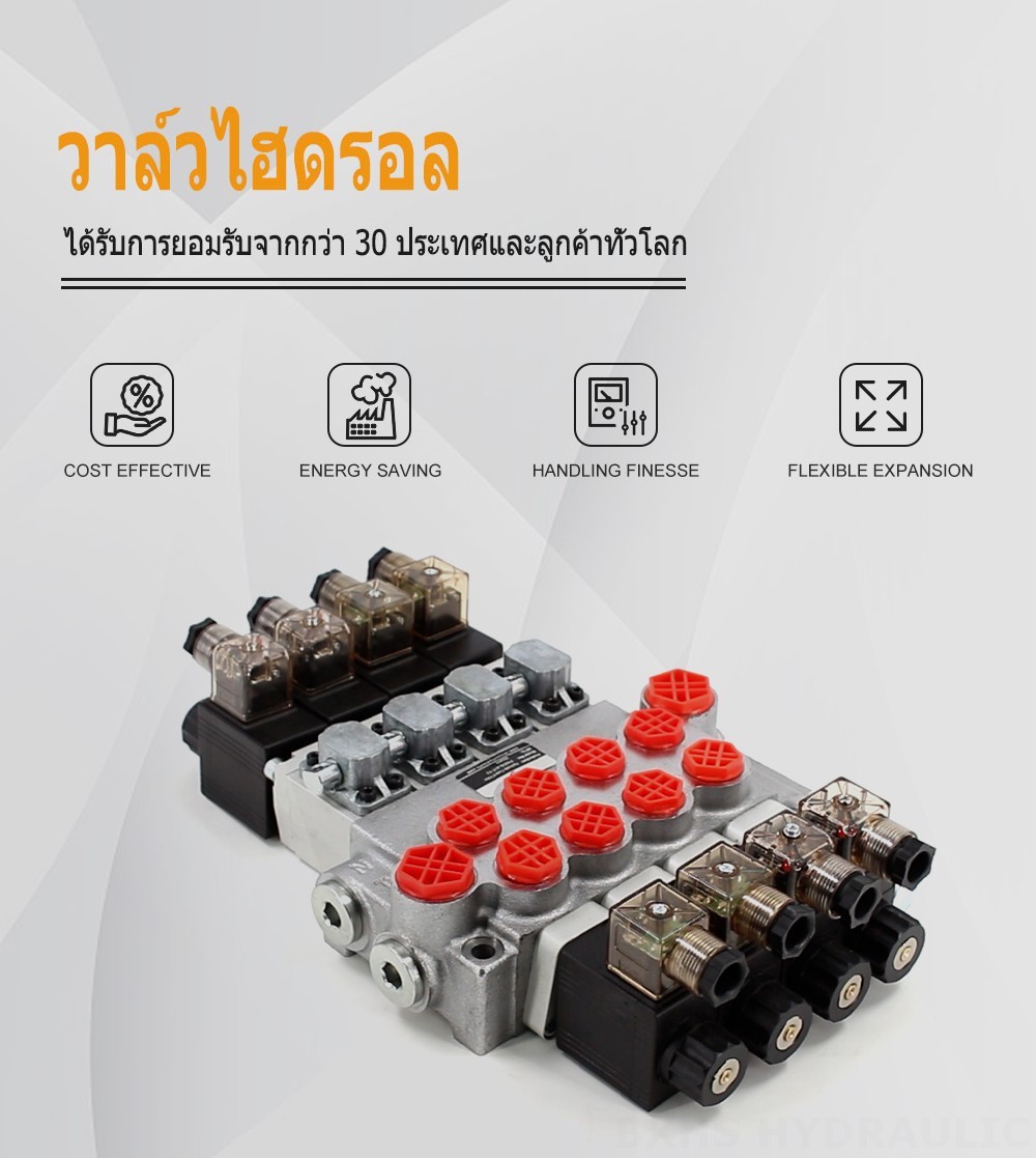 P40-DS โซลินอยด์ 4 สปูล วาล์วควบคุมทิศทางแบบโมโนบล็อก