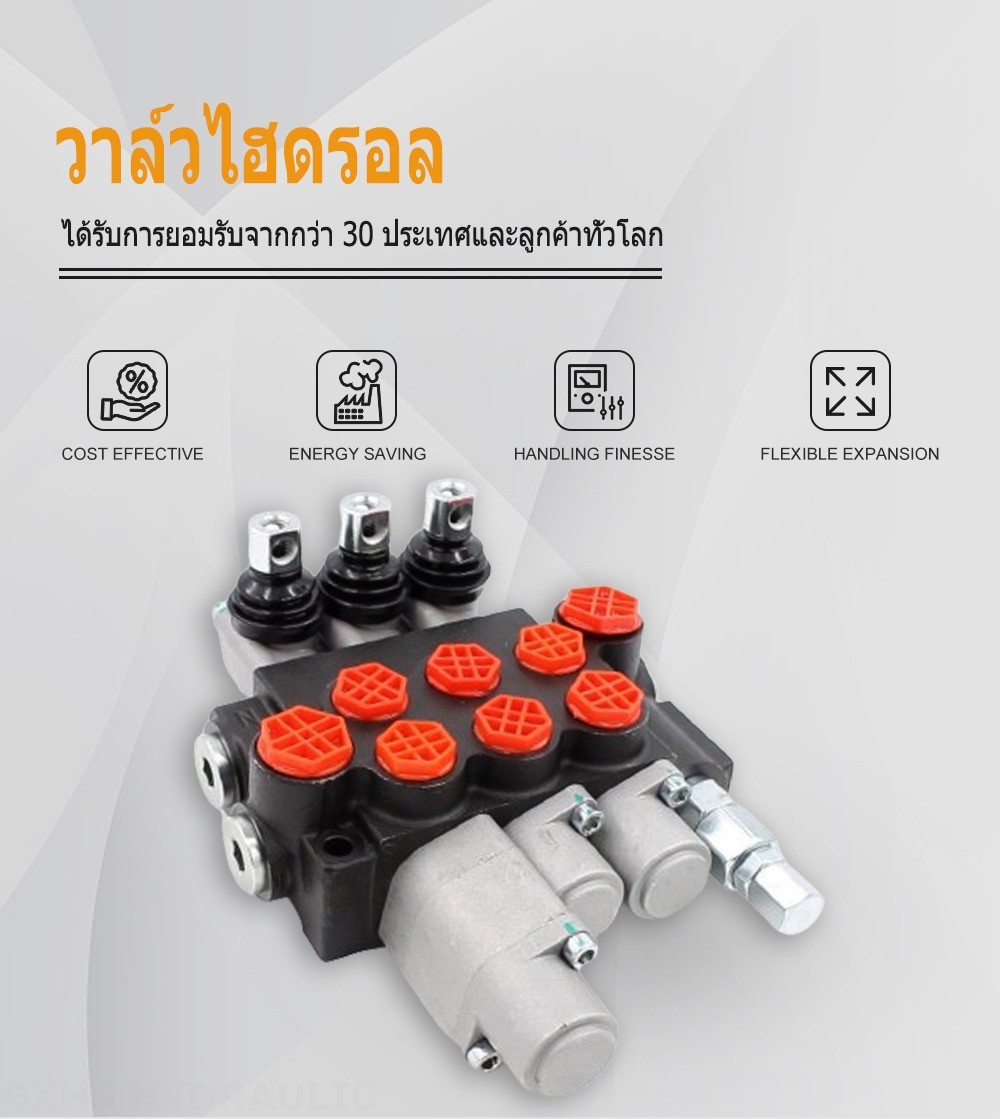 P40-G12-G38-2OT-QTW ด้วยตนเอง 3 สปูล วาล์วทิศทางโมโนบล็อก