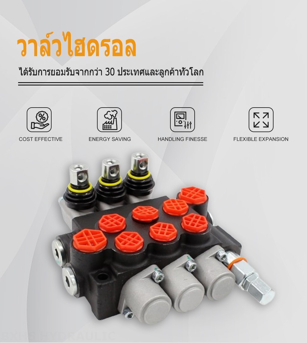 P40-G12-G38-OW ด้วยตนเอง 3 สปูล วาล์วทิศทางโมโนบล็อก