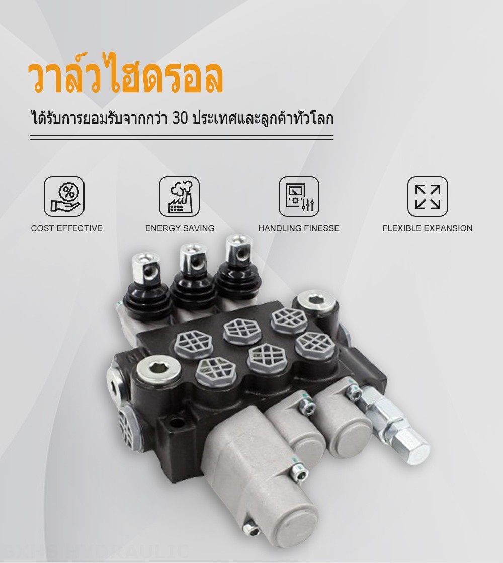 P40-G12-G38 ด้วยตนเอง 3 สปูล วาล์วทิศทางโมโนบล็อก