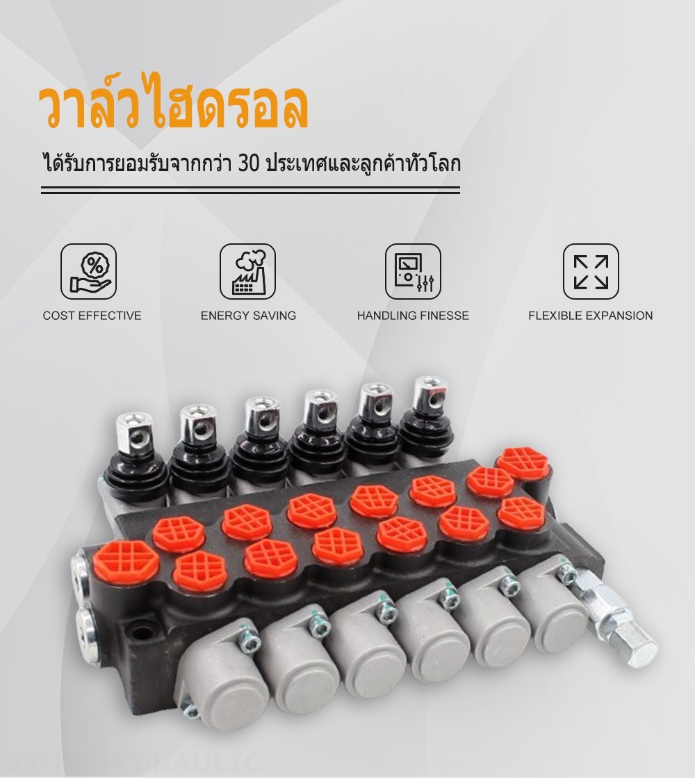 P40-G12-G38 ด้วยตนเอง 6 สปูล วาล์วทิศทางโมโนบล็อก