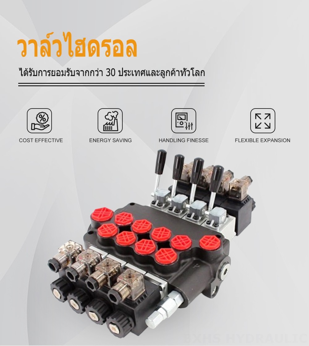 P40-S โซลินอยด์ 4 สปูล วาล์วควบคุมทิศทางแบบโมโนบล็อก