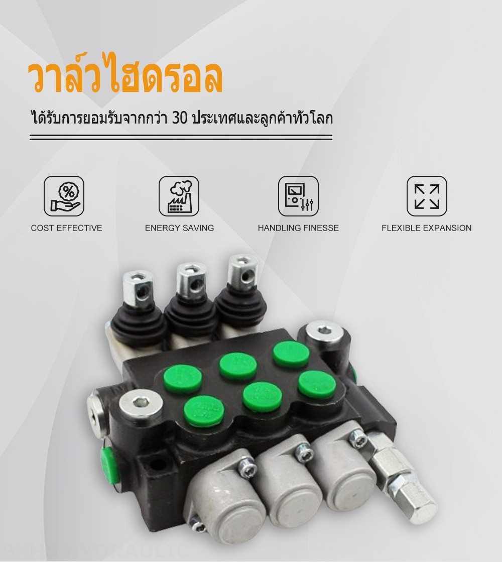 P40-U34-OT ด้วยตนเอง 3 สปูล วาล์วทิศทางโมโนบล็อก