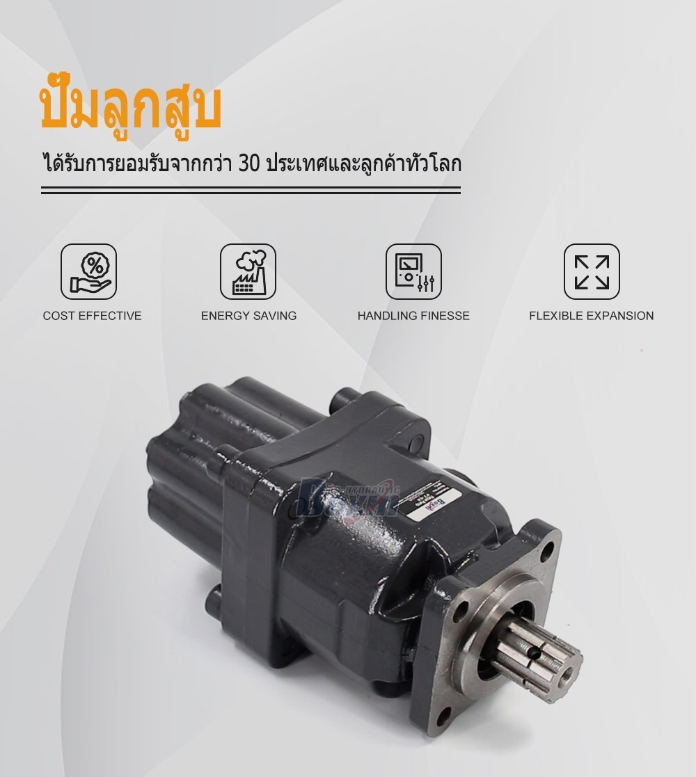 P7-63-GRAY 63 ซีซี/รอบ แรงดัน 25 MPa (3625 psi) ปั๊มลูกสูบไฮดรอลิก