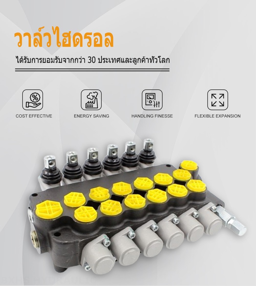 P80-G12-G34-6OT ด้วยตนเอง 6 สปูล วาล์วทิศทางโมโนบล็อก