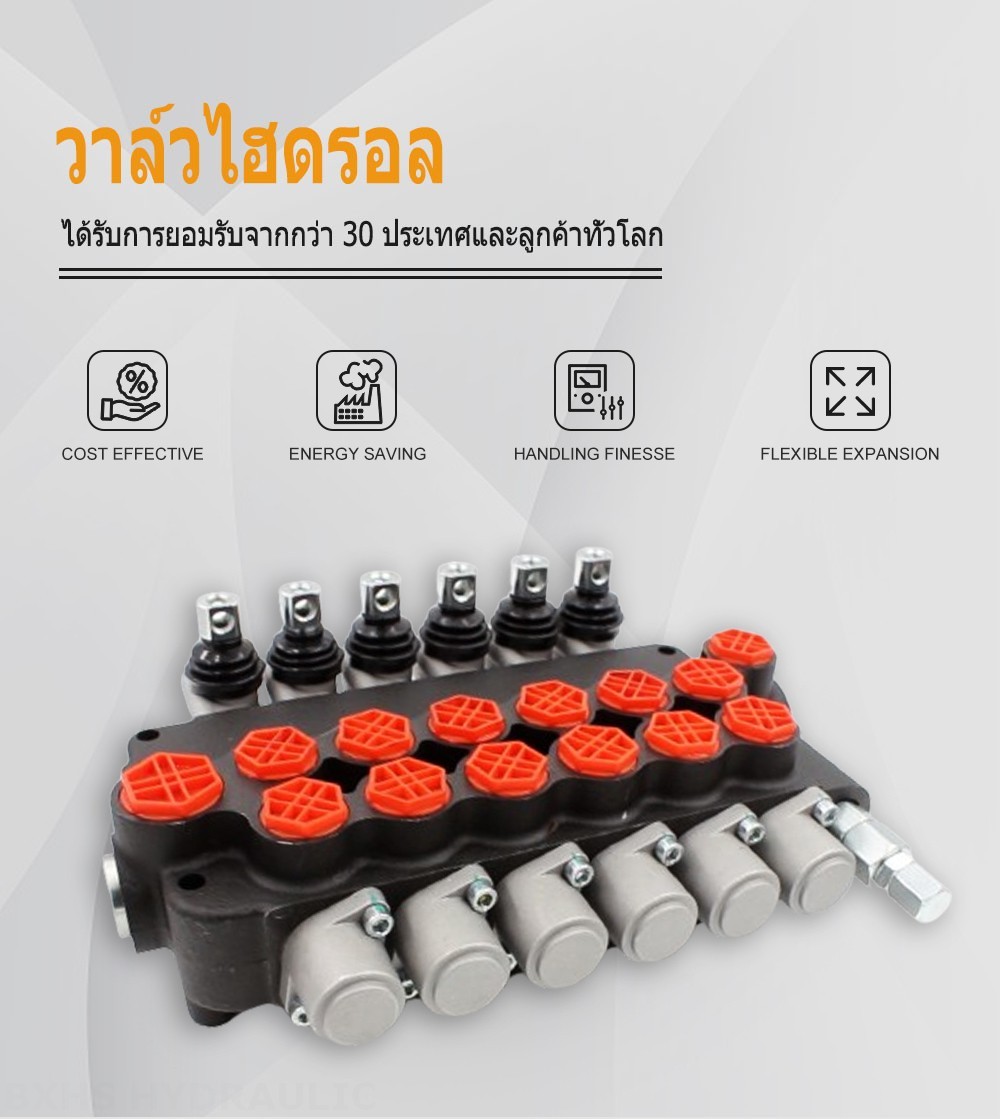 P80-G12-G34-OT ด้วยตนเอง 6 สปูล วาล์วทิศทางโมโนบล็อก