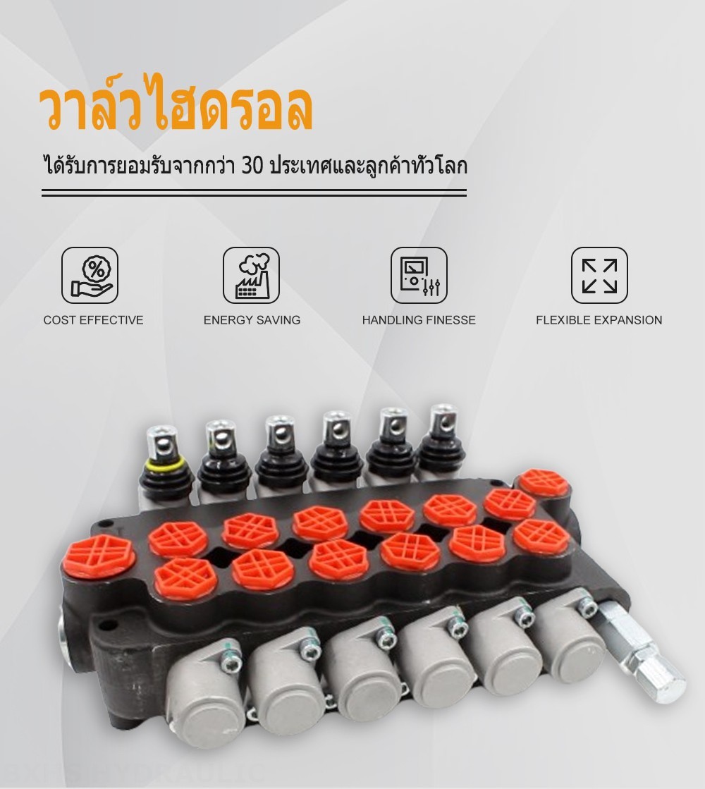 P80-G12-G34 ด้วยตนเอง 6 สปูล วาล์วทิศทางโมโนบล็อก