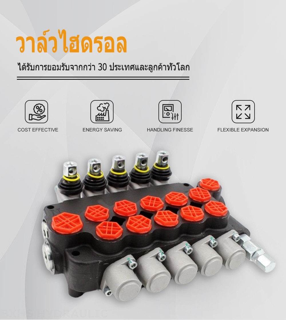 P80-G12-G38-OW ด้วยตนเอง 5 สปูล วาล์วทิศทางโมโนบล็อก