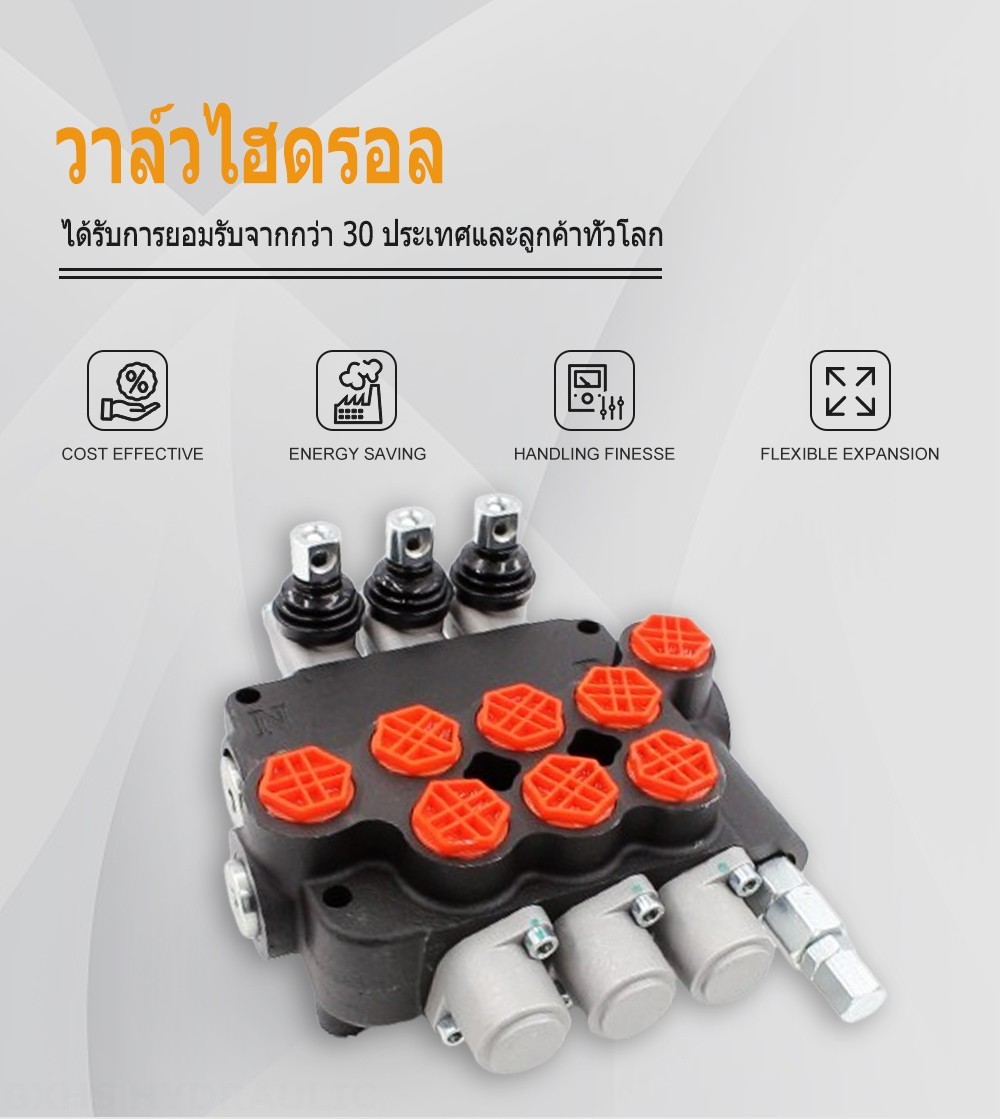 P80-G34-3OT ด้วยตนเอง 3 สปูล วาล์วทิศทางโมโนบล็อก