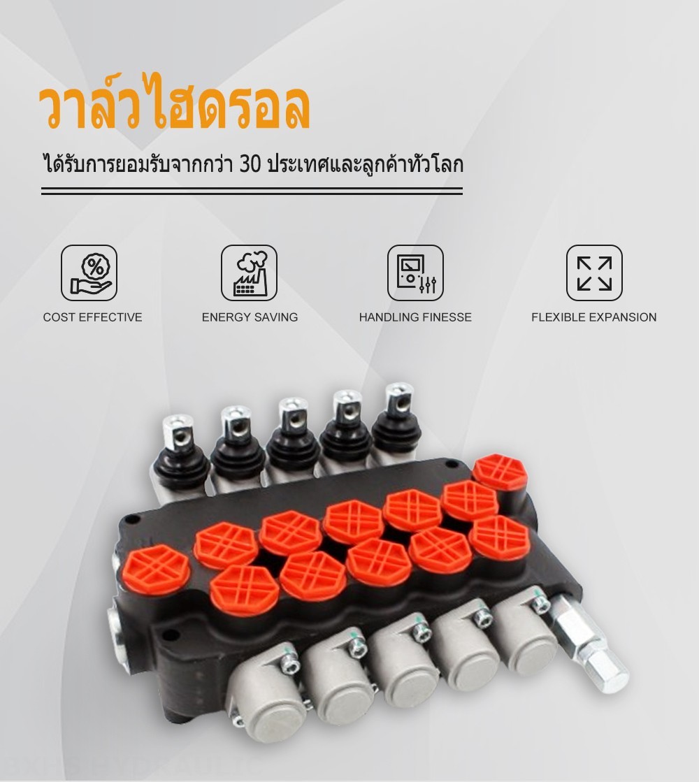 P80-G34-5OT ด้วยตนเอง 5 สปูล วาล์วทิศทางโมโนบล็อก