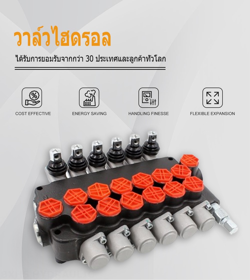 P80-G34-6OT ด้วยตนเอง 6 สปูล วาล์วทิศทางโมโนบล็อก