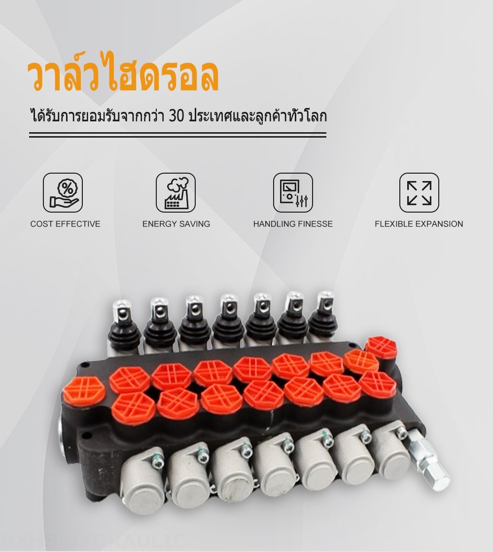 P80-G34-OT ด้วยตนเอง 7 สปูล วาล์วทิศทางโมโนบล็อก