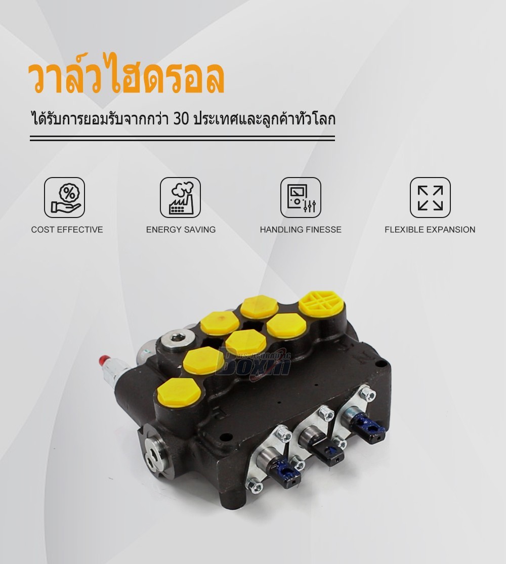P80A-G-BT-2OT สายเคเบิล 3 สปูล วาล์วควบคุมทิศทางแบบโมโนบล็อก