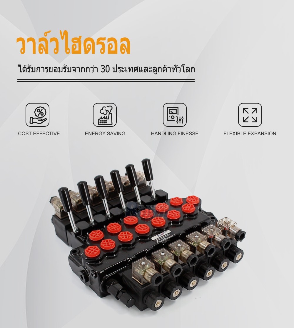 SD5-PG2 โซลินอยด์ 6 สปูล วาล์วควบคุมทิศทางแบบโมโนบล็อก