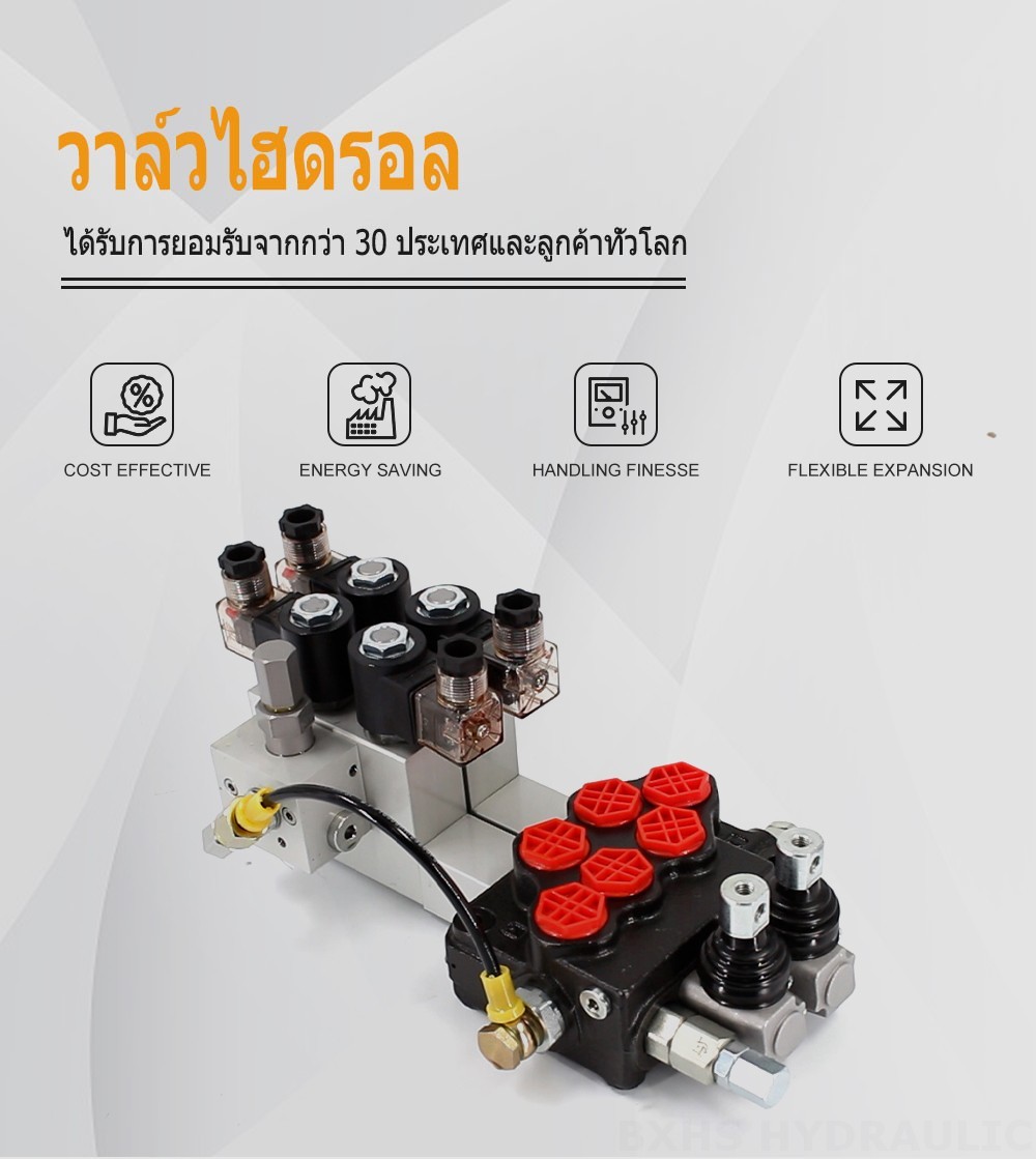 SD5 ไฟฟ้าไฮดรอลิก 2 สปูล วาล์วควบคุมทิศทางแบบโมโนบล็อก