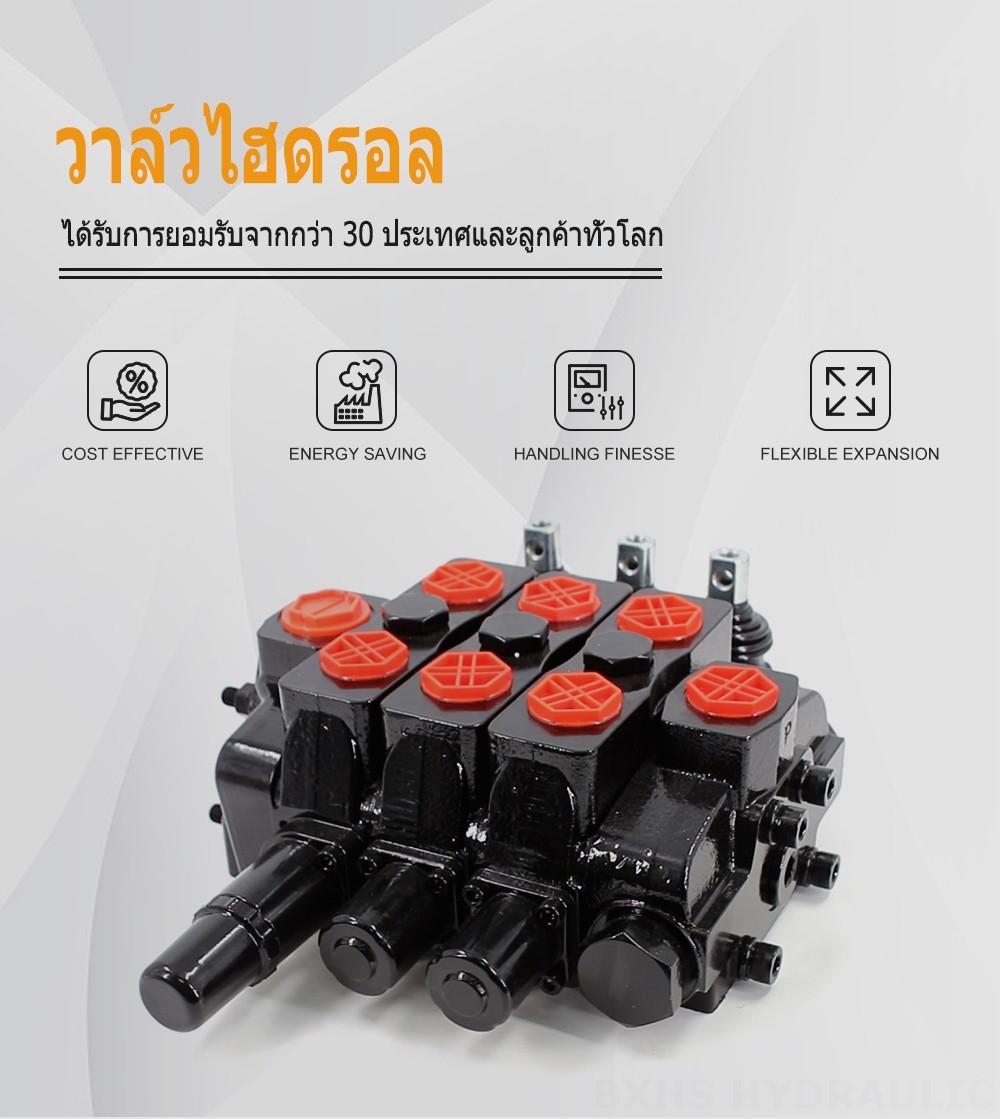 SDS180 ไฮดรอลิกและแบบแมนนวล 3 สปูล วาล์วทิศทางส่วน