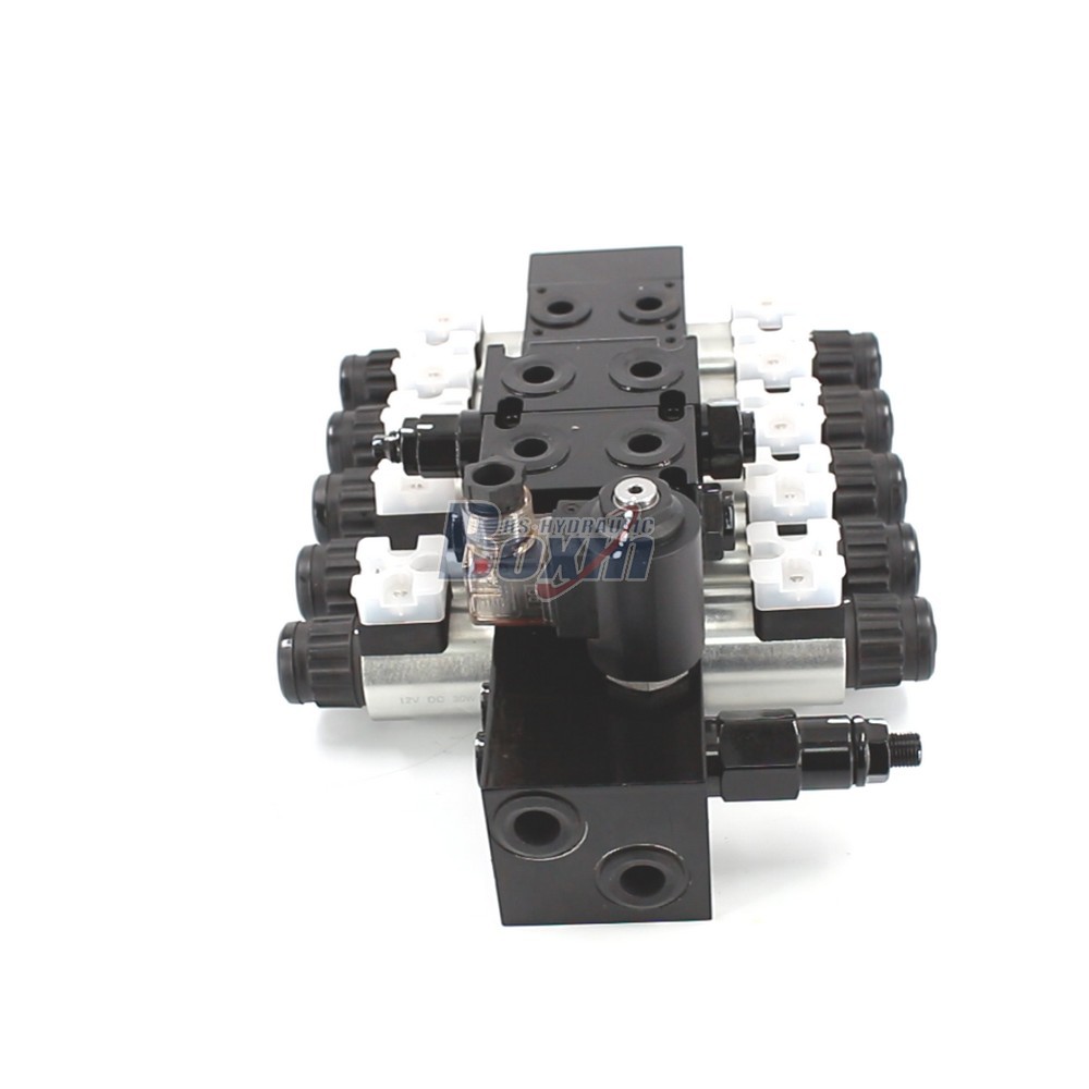Large Scale Production DCV56-H Solenoid 5 Spool Sectional Control Valves cover photo