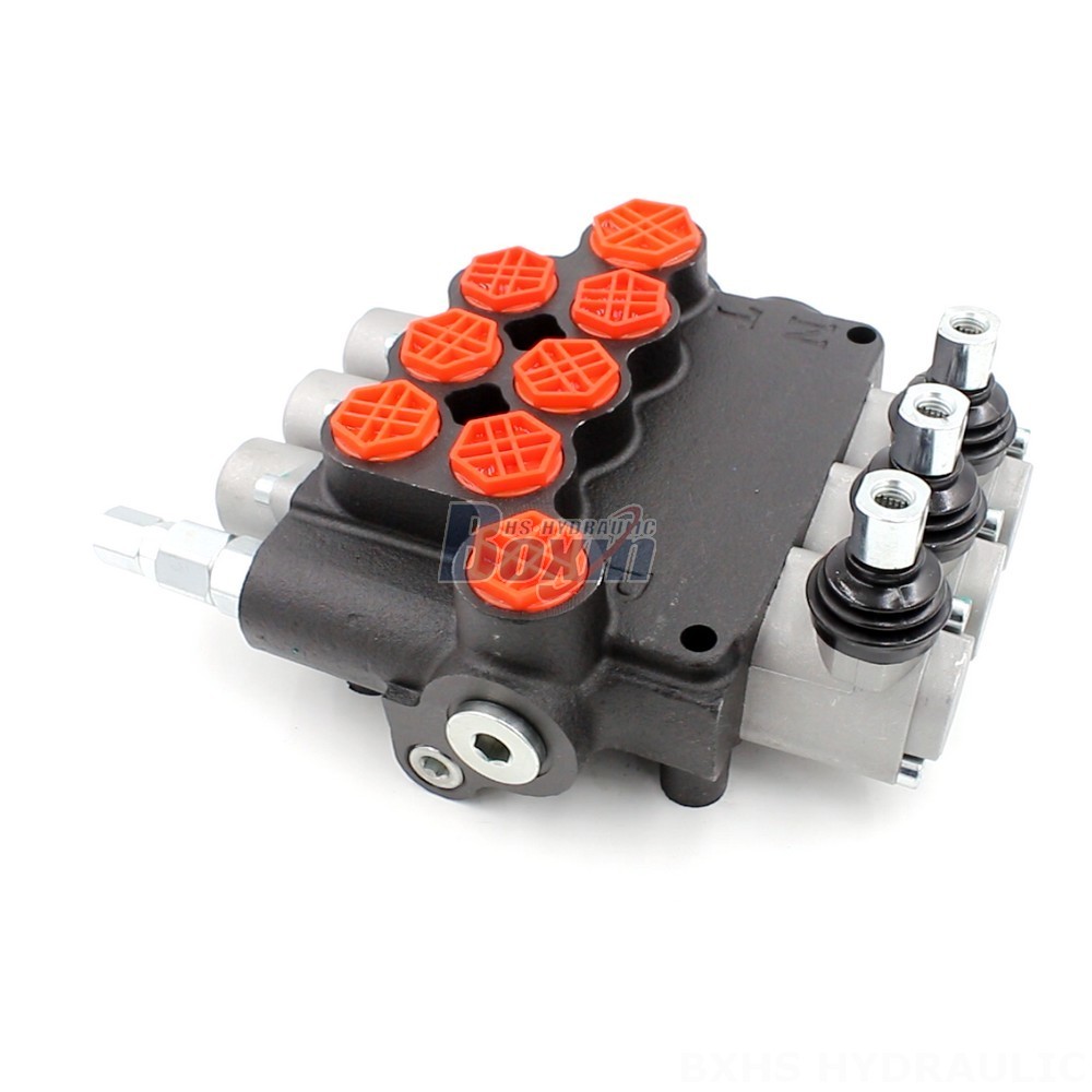 P80-G34-G12-OT Manual 3 Spool Monoblock Directional Valve: High-Quality Hydraulic Control main image