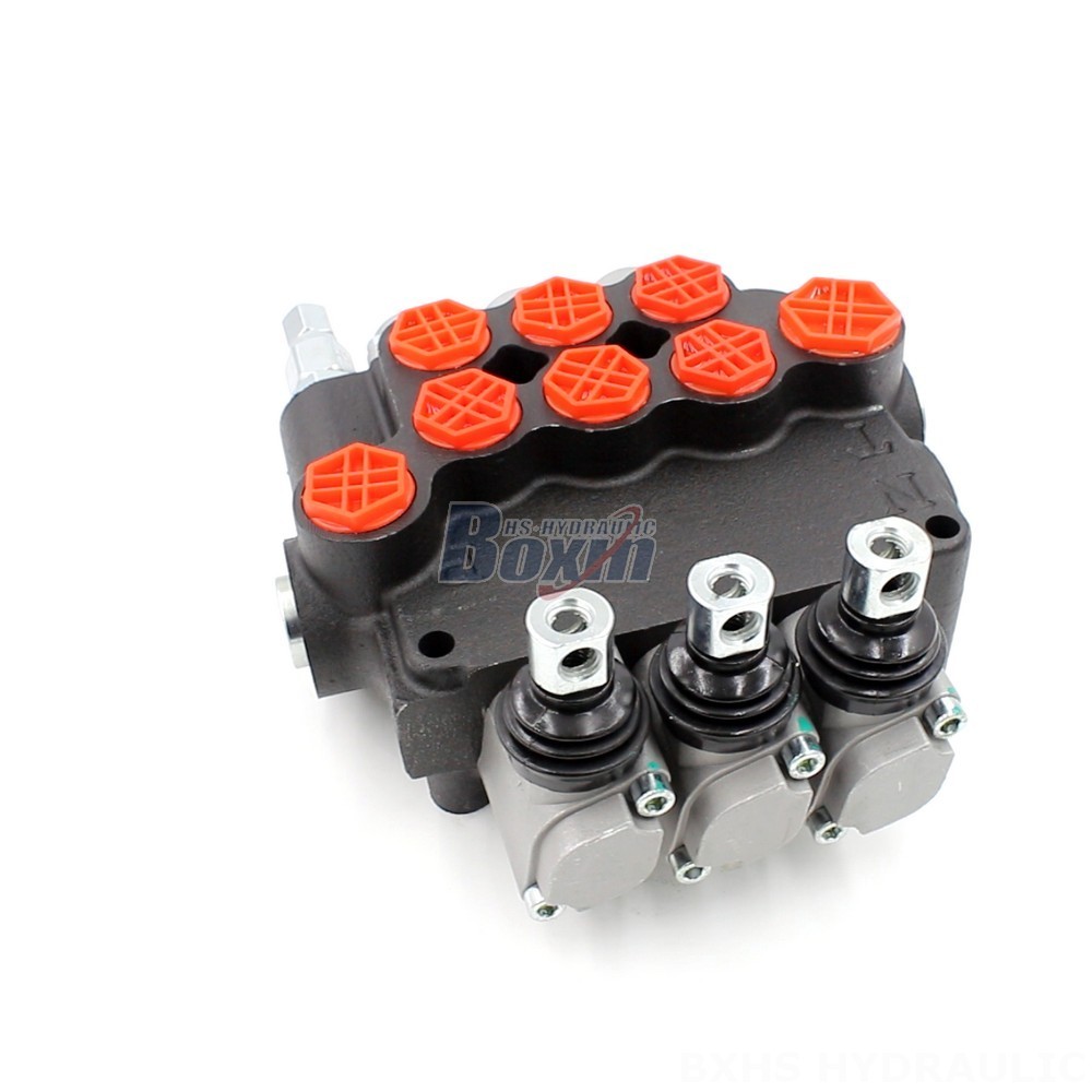 P80-G34-G12-OT Manual 3 Spool Monoblock Directional Valve: High-Quality Hydraulic Control main image