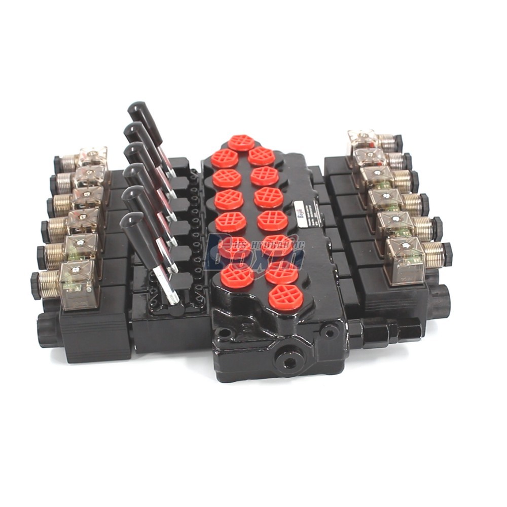SD5-PG2 Solenoid Controlled 6 Spool Hydraulic Monoblock Valve main image